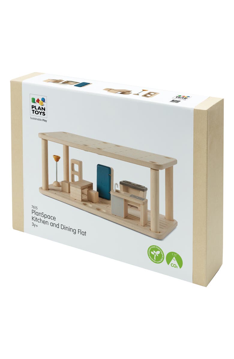 PlanToys<sup>®</sup> Dollhouse Kitchen & Dining Flat, Alternate, color, Brown