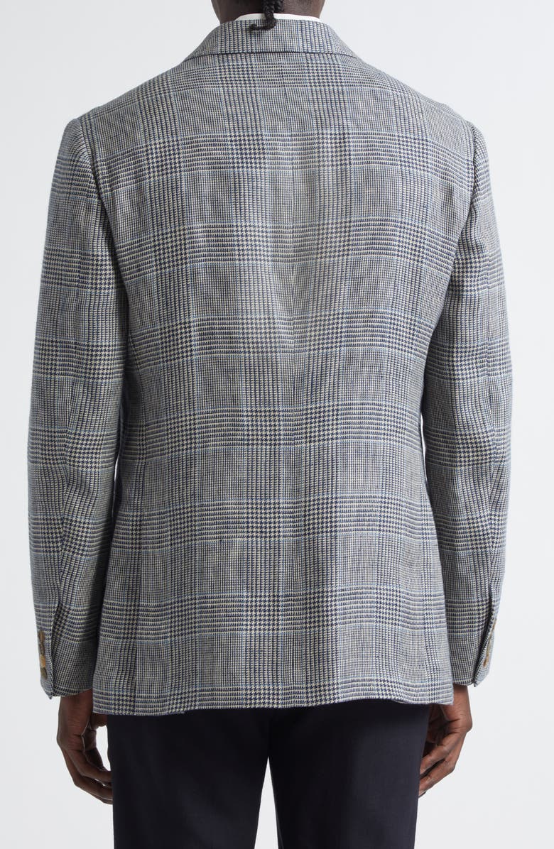 Ralph Lauren Purple Label Kent Hand Tailored Plaid Linen Blazer, Alternate, color, Navy/ Cream W/ Cf Oc