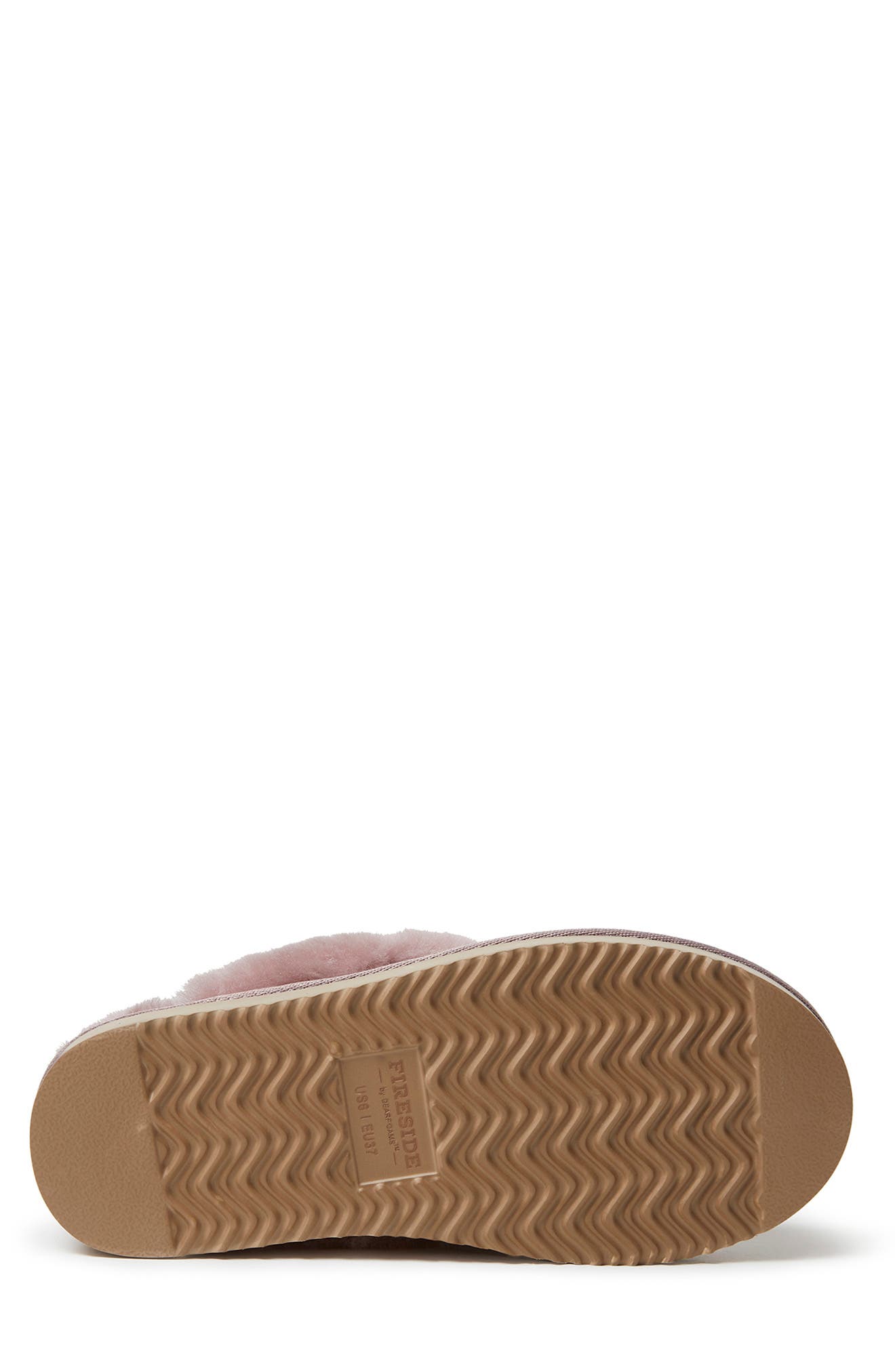 Fireside Sydney Genuine Shearling Scuff Slipper, Alternate, color, DUSTY PINK