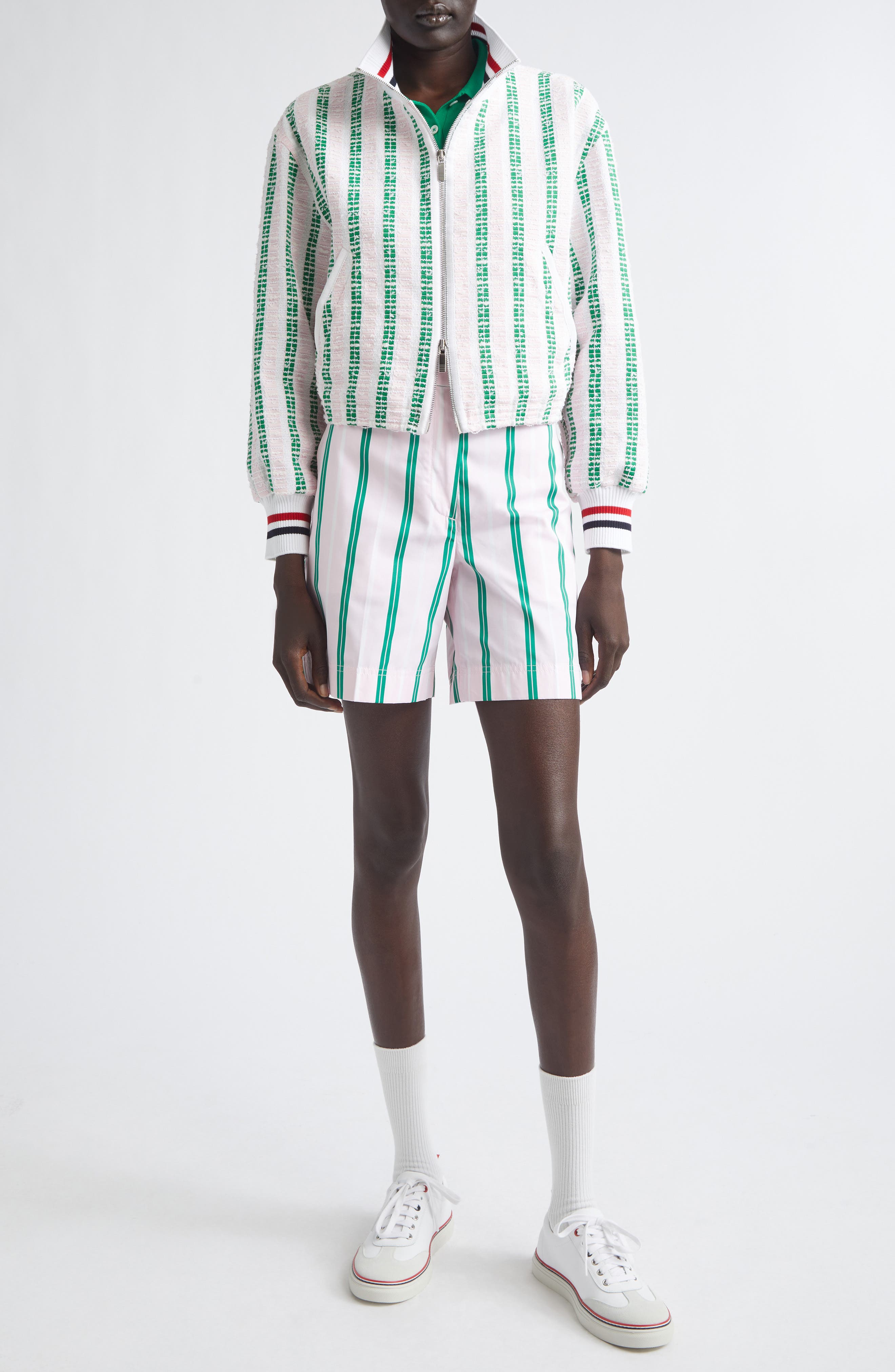 Rep Stripe Tweed Varsity Jacket - image 2