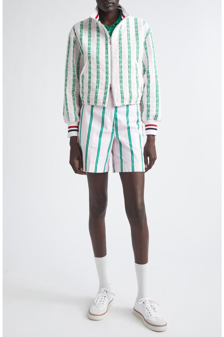 Rep Stripe Poplin Chino Shorts, Alternate, color, LIGHT PINK