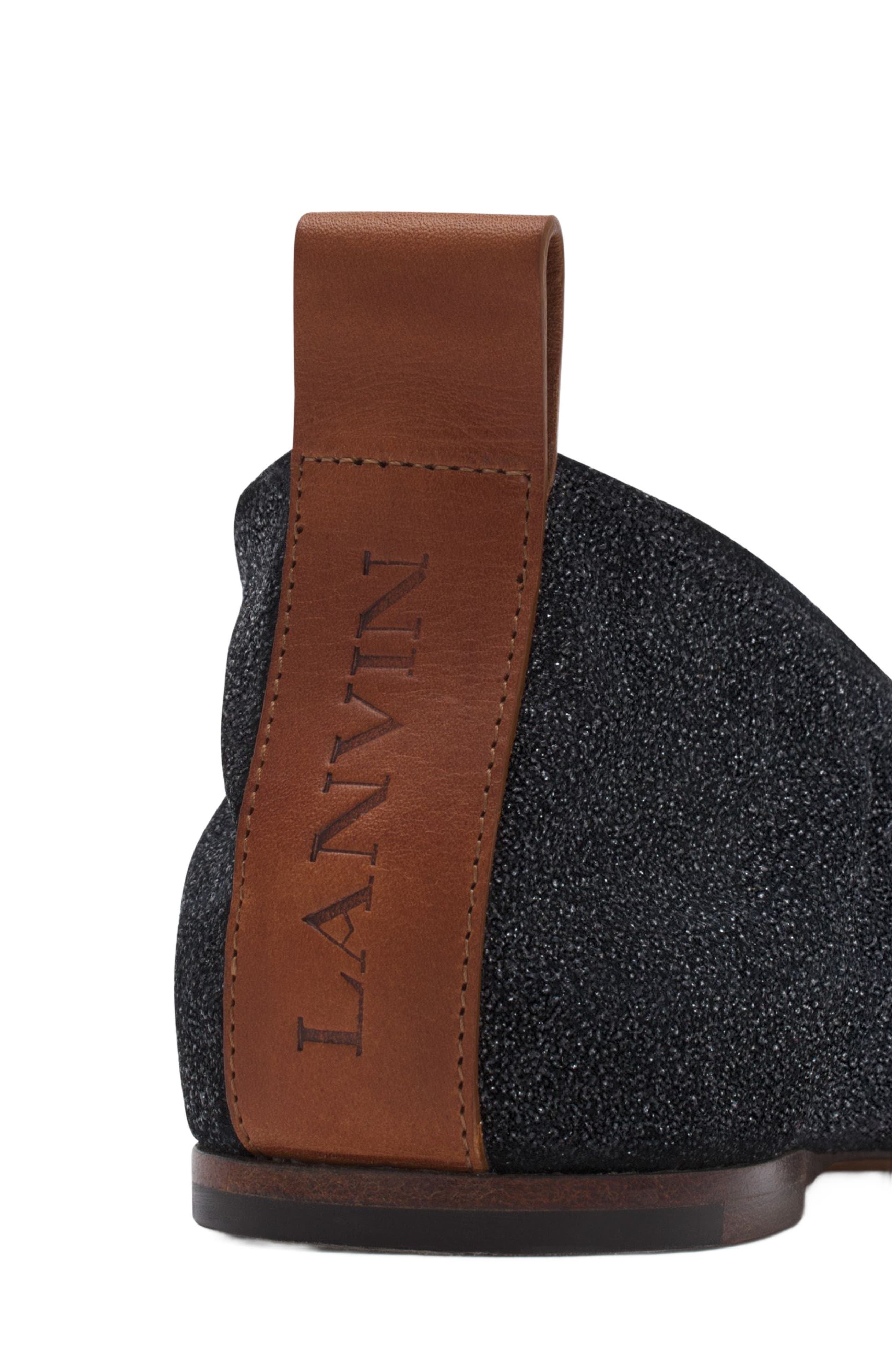 Lanvin THE GLITTERY SUEDE BALLERINA FLAT, Alternate, color, 