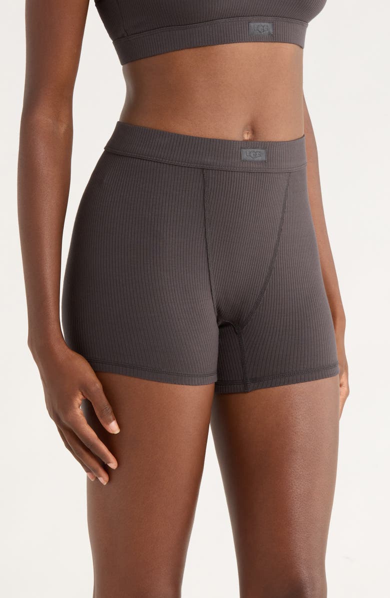 UGG<sup>®</sup> Alexiah Rib Lounge Boy Shorts, Alternate, color, Ink
