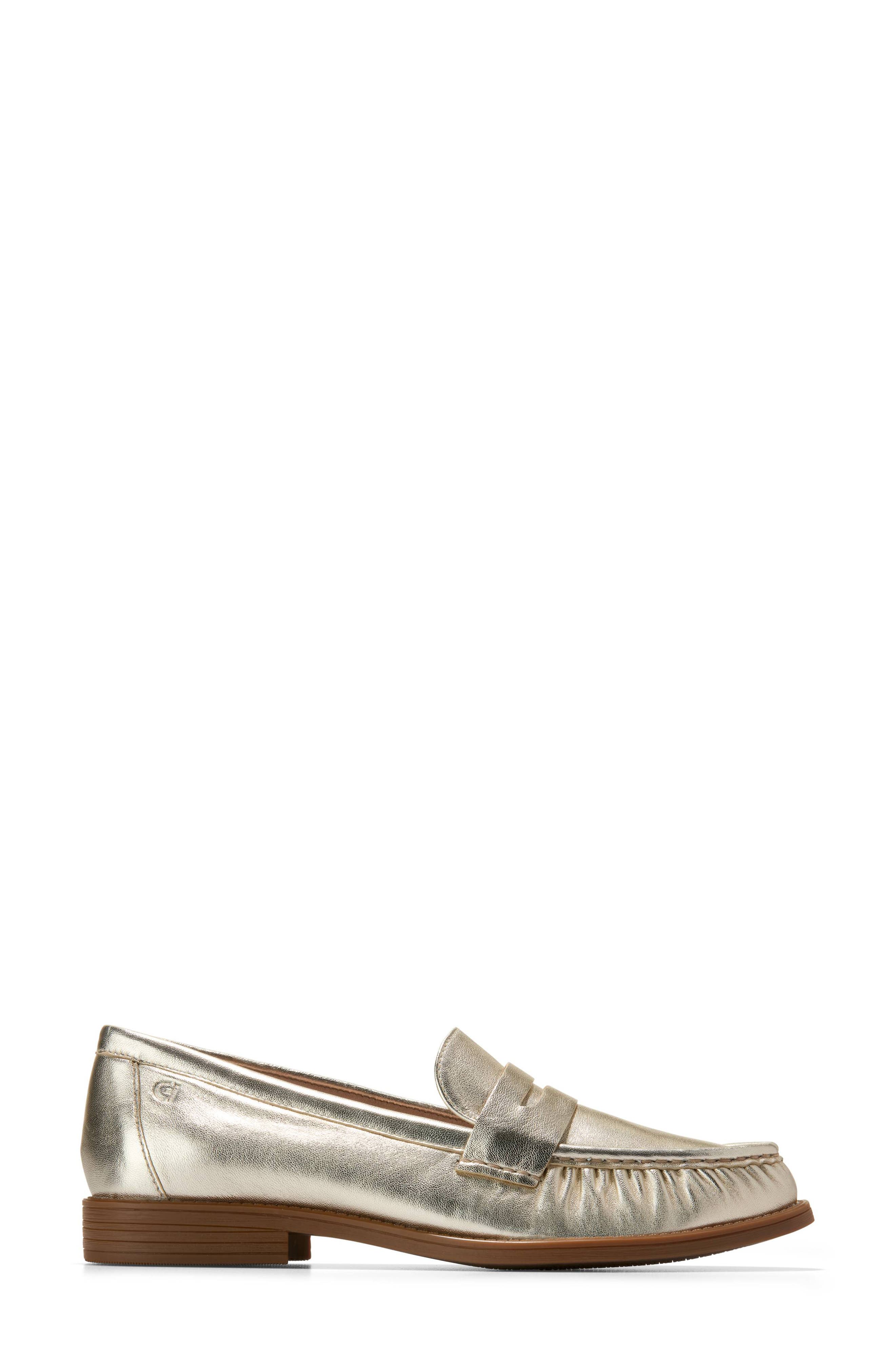 Stassi Penny Loafer, Alternate, color, SOFT GOLD LEATHER