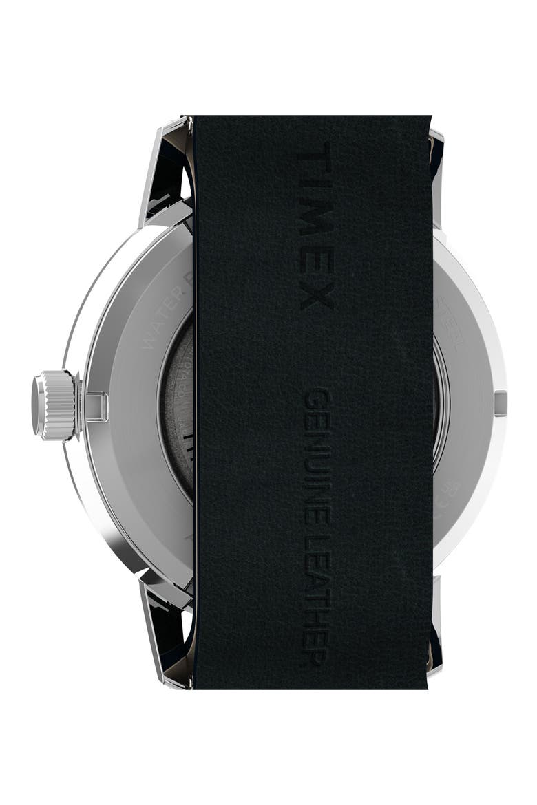 Peanuts® x Timex Marlin® Automatic Pickleball 40mm Leather Strap Watch, Alternate, color, WHITE/ SILVER-TONE
