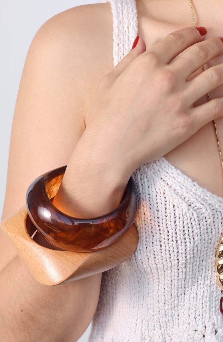 Petit Moments Resin Cuff Bracelet, Alternate, color,