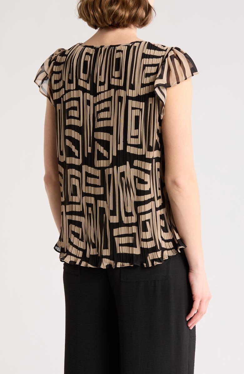 Adrianna Papell V-Neck Flutter Sleeve Chiffon Top, Alternate, color,