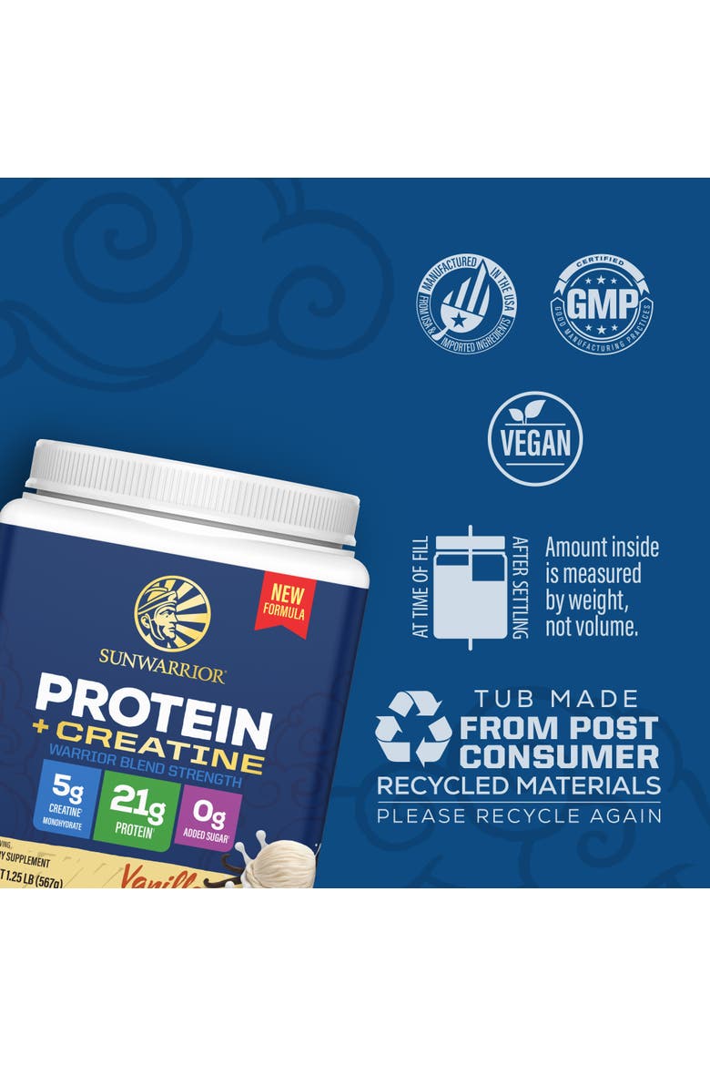 Warrior Blend Strength + Creatine Protein Powder Tub, Alternate, color, Vanilla, 567g (14 srv)