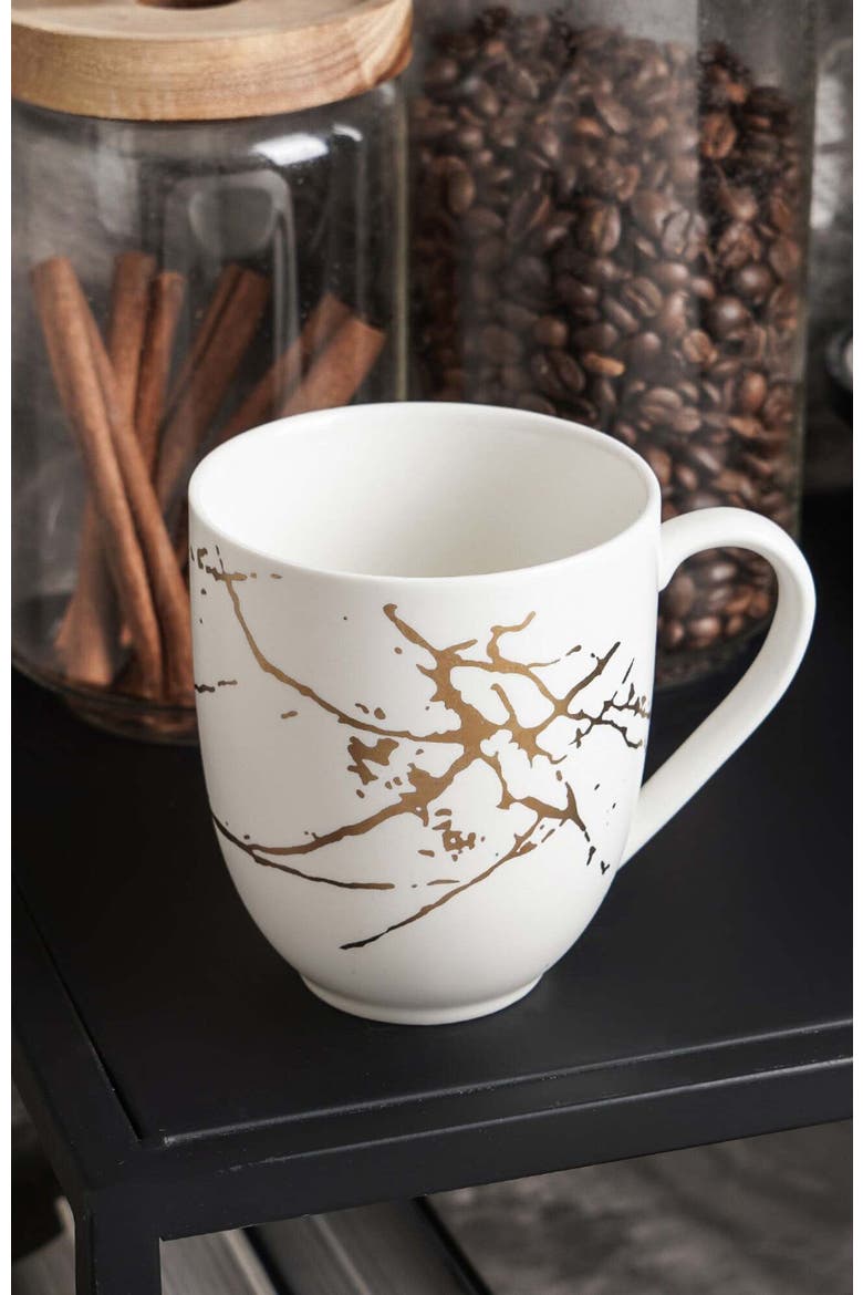 Zora Porcelain 4-Piece Mug Set, Alternate, color, White