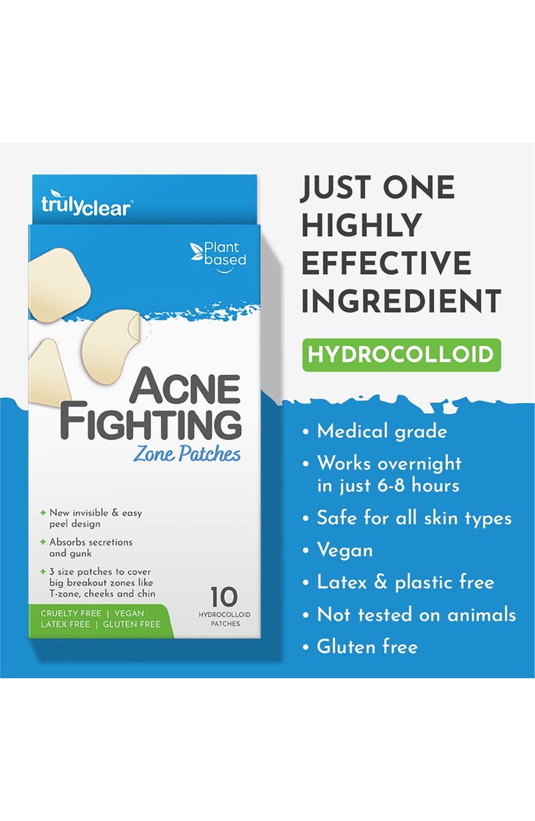 TRULY CLEAR Acne Zone Patches, 10 Count, 3 Sizes, Alternate, color, Multicolored
