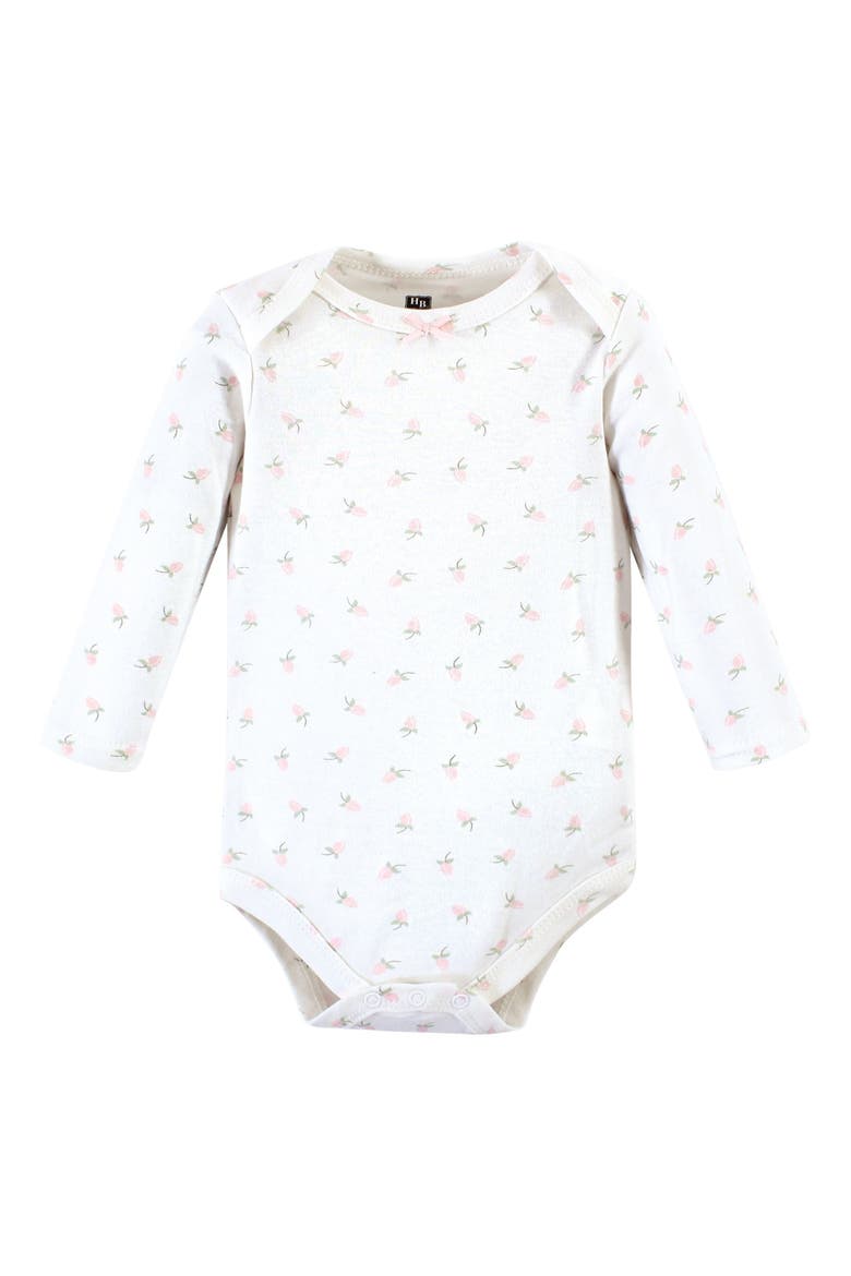 Soft Cotton Long-Sleeve Bodysuits, Alternate, color, Blush Rose Leopard 5-Pack
