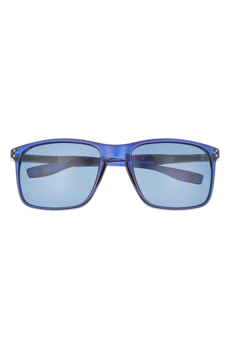 Timberland 57mm Rectangular Sunglasses, Main, color, Crystal/ Other / Blue