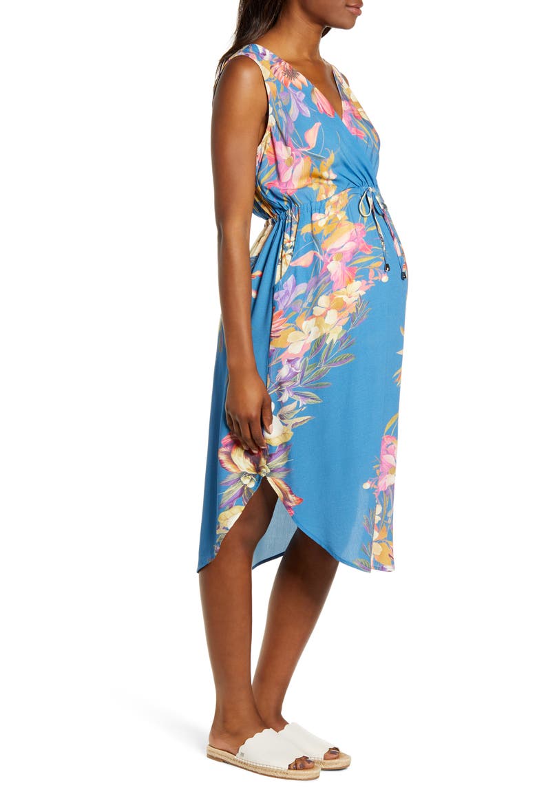 Floral Maternity/Nursing Sundress, Alternate, color, BLUE FLORAL PRINT