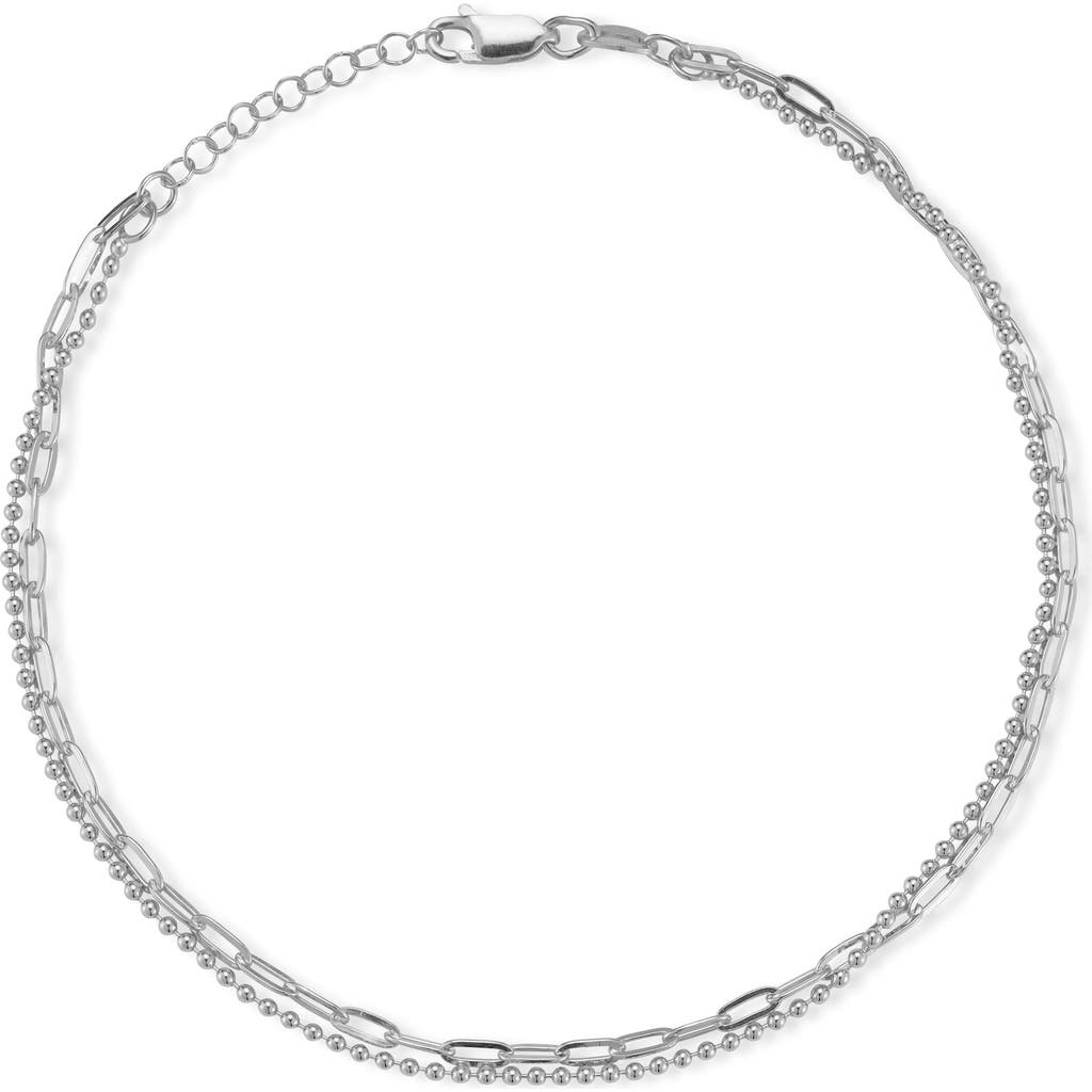 Glaze Jewelry Layered Chain Anklet In Silver