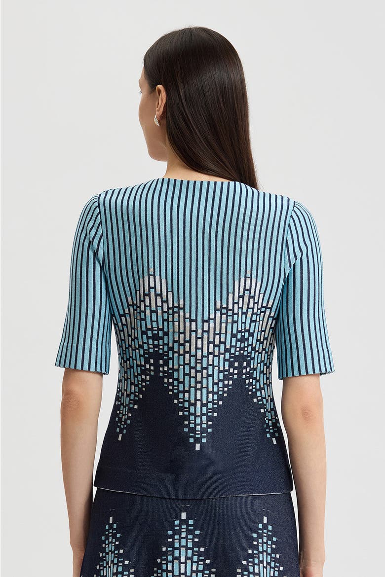 Linear Ombre Soft Knit Top, Alternate, color, Indigo/Limestone/Serene/White