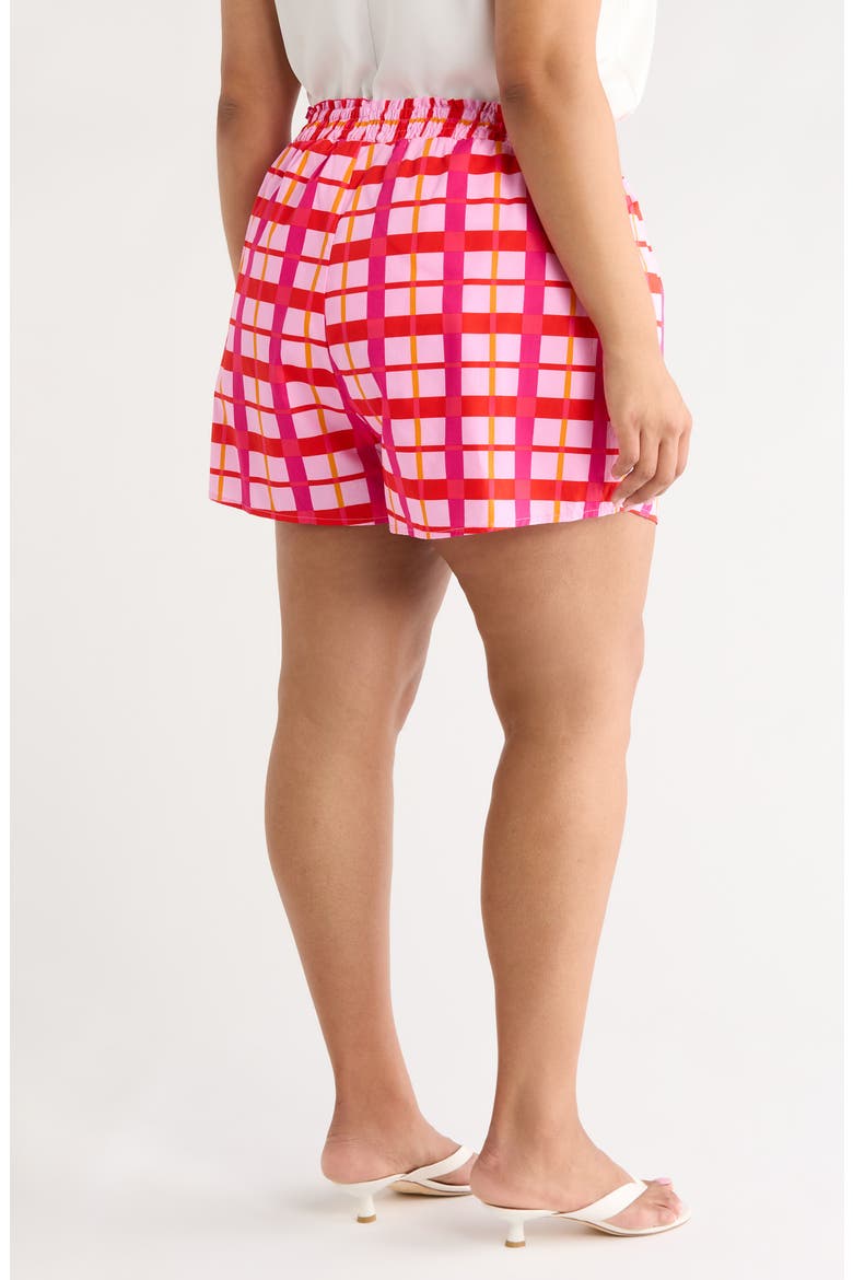 Darvy Check High Waist Shorts, Alternate, color, PINKS-ORG
