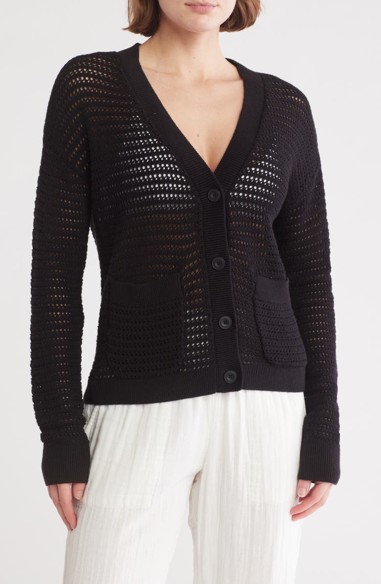Beach Riot Gene Open Stitch Cotton Cardigan, Main, color, 