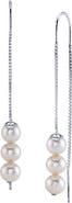 The Pearl Source Triple White Freshwater Pearl Louise Earrings