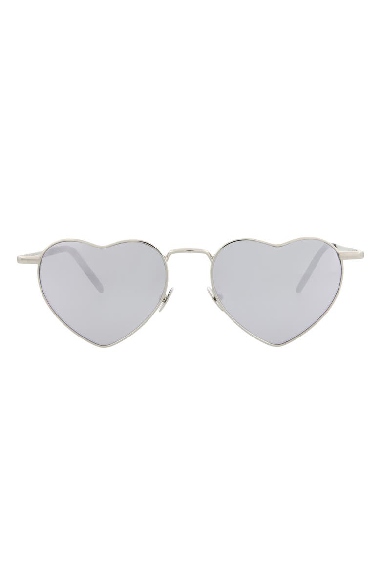 Saint Laurent 52mm Heart Metal Sunglasses, Main, color,