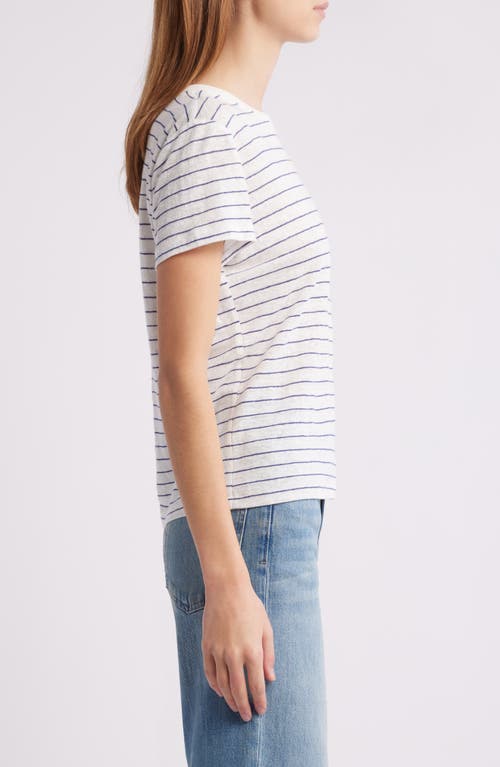 Frame The Stripe Linen Baby T-shirt In Navy Multi