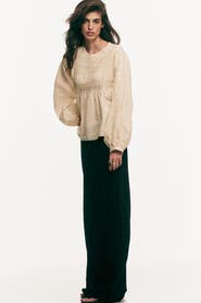 H&M Lace-inset Cotton Blouse