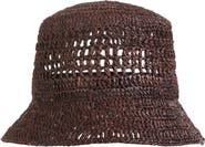 Bruno Magli Straw Crochet Bucket Hat