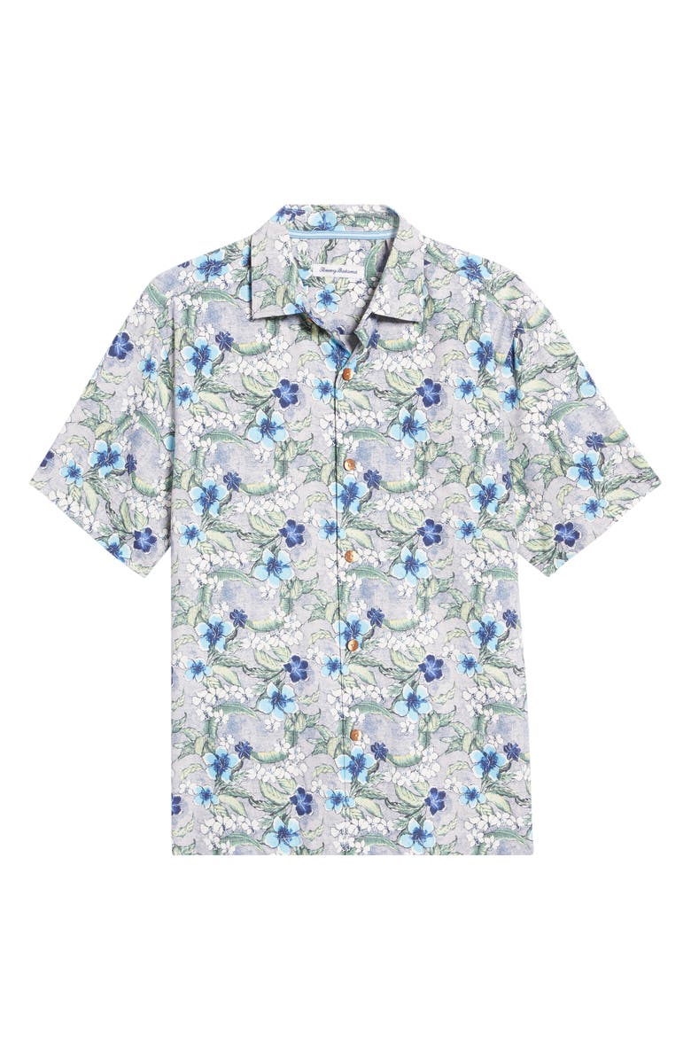 Tommy Bahama Botanical Bay Silk Blend Short Sleeve Button-Up Shirt, Alternate, color, 