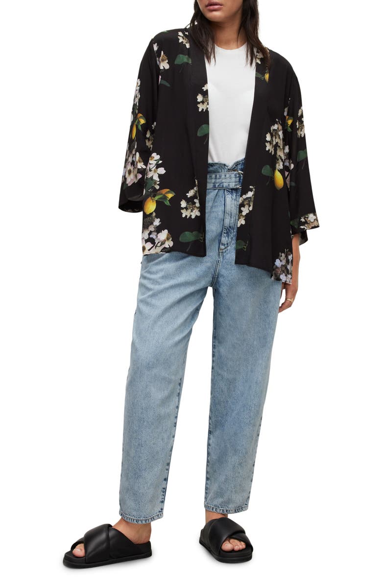 AllSaints Carina Eugenia Floral Open Jacket, Alternate, color,