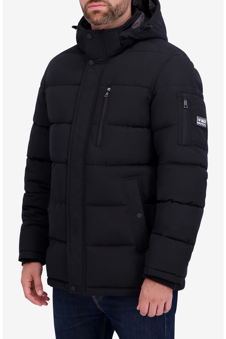 Hooded Water Resistant Parka, Alternate, color, BLACK