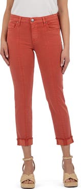 KUT from the Kloth Amy Seamed Mid Rise Crop Slim Jeans