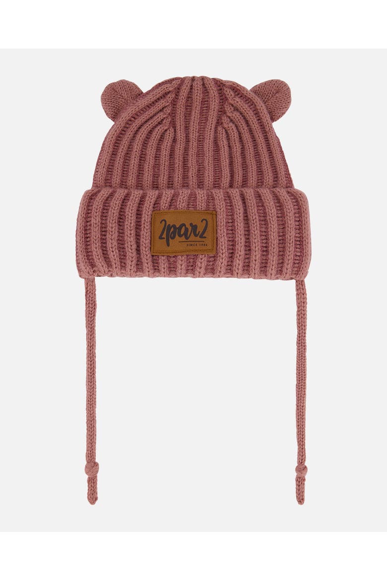 Baby Girl's Baby Knit Hat With Ears Ancient Rose, Main, color, Ancient Rose
