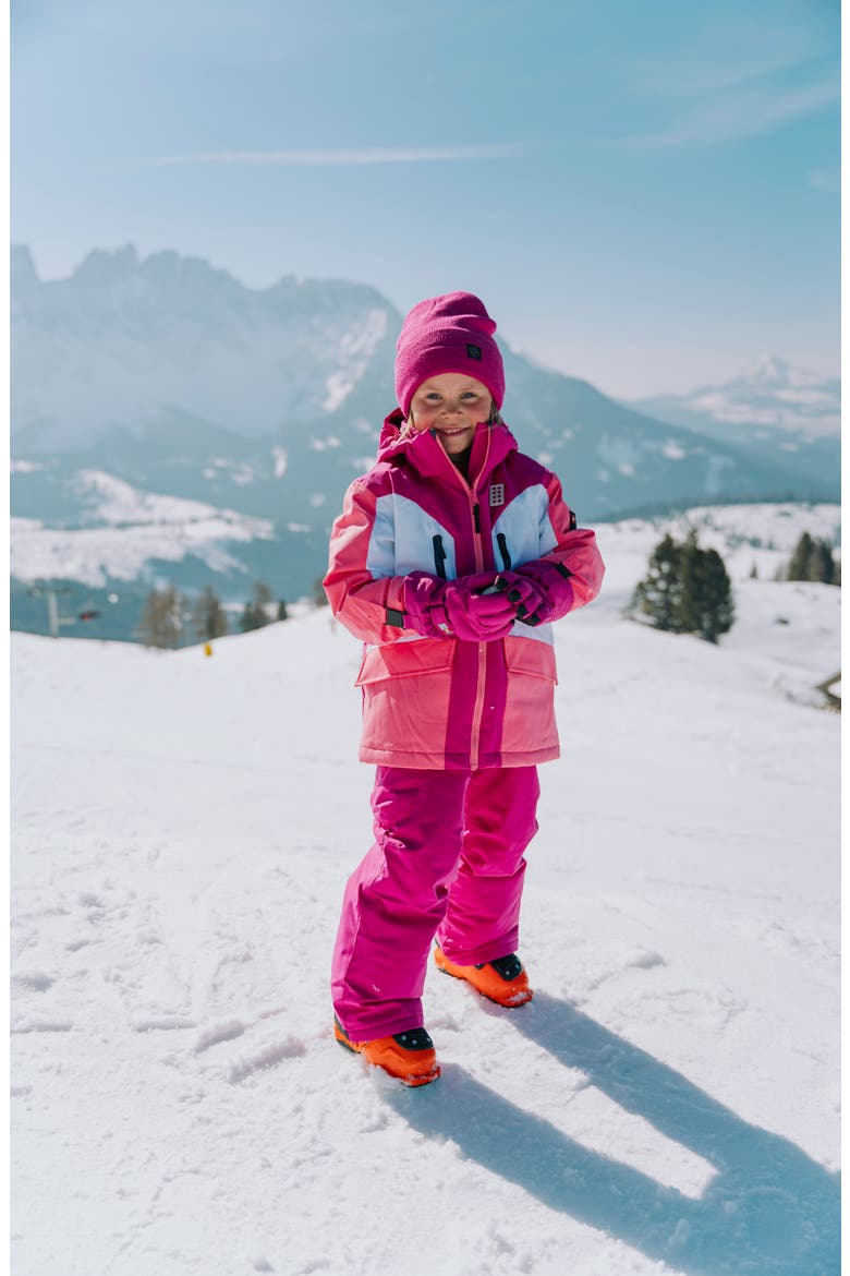 Kids' Waterproof Ski Pants, Alternate, color, PINK