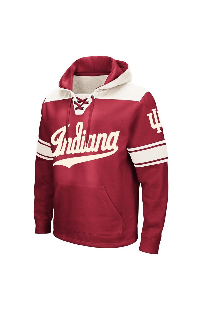 COLOSSEUM Men's Colosseum Crimson Indiana Hoosiers Big & Tall Hockey Lace-Up Pullover Hoodie, Alternate, color, Crimson