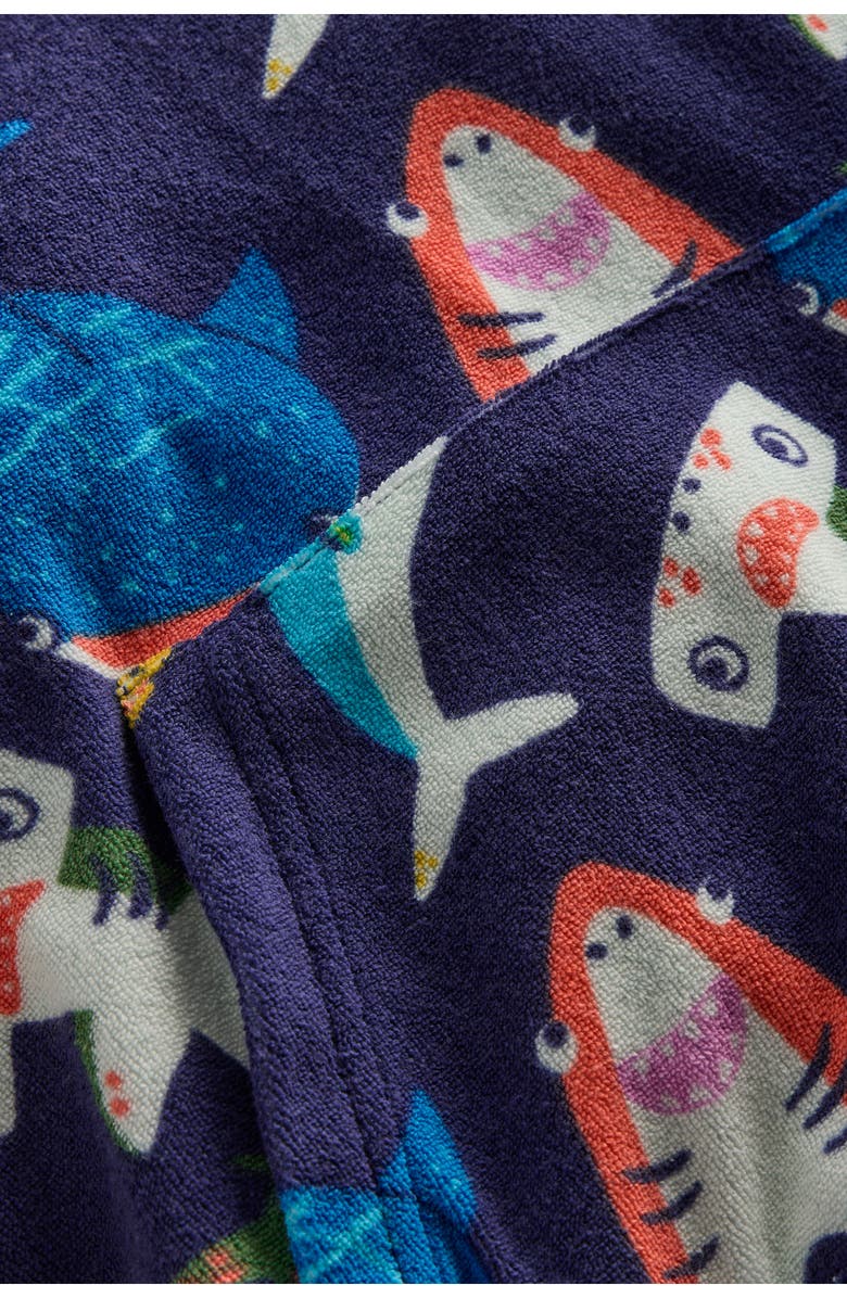 Mini Boden Kids' Shark Terry Hoodie, Alternate, color, Navy Sharks