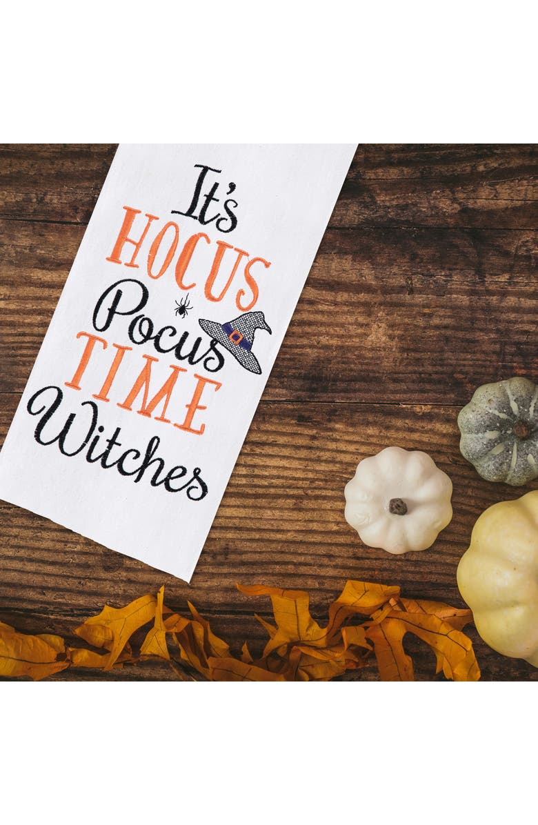 C&F Home Hocus Pocus Time Cotton Embroidered Flour Sack Halloween Kitchen Towel, Alternate, color, White