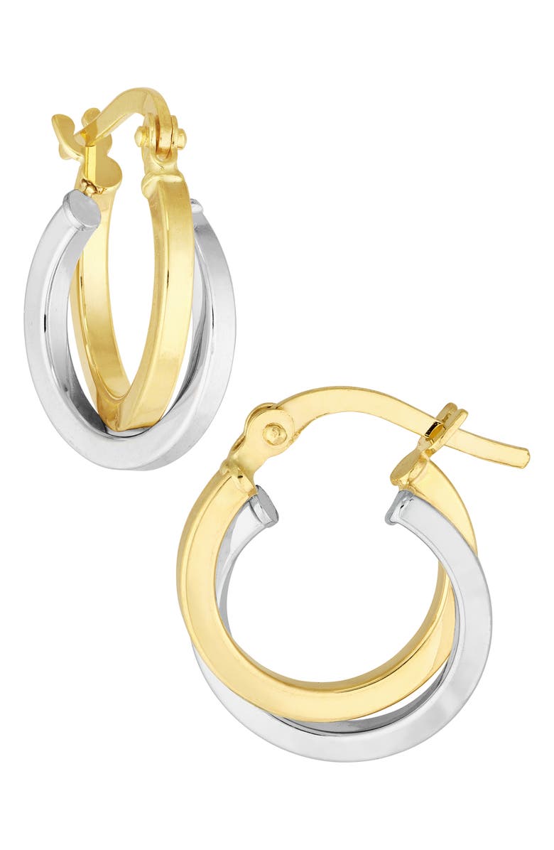 HAWLEY ST 14K Gold Two-Tone Twisted Hoop Earrings, Main, color, 