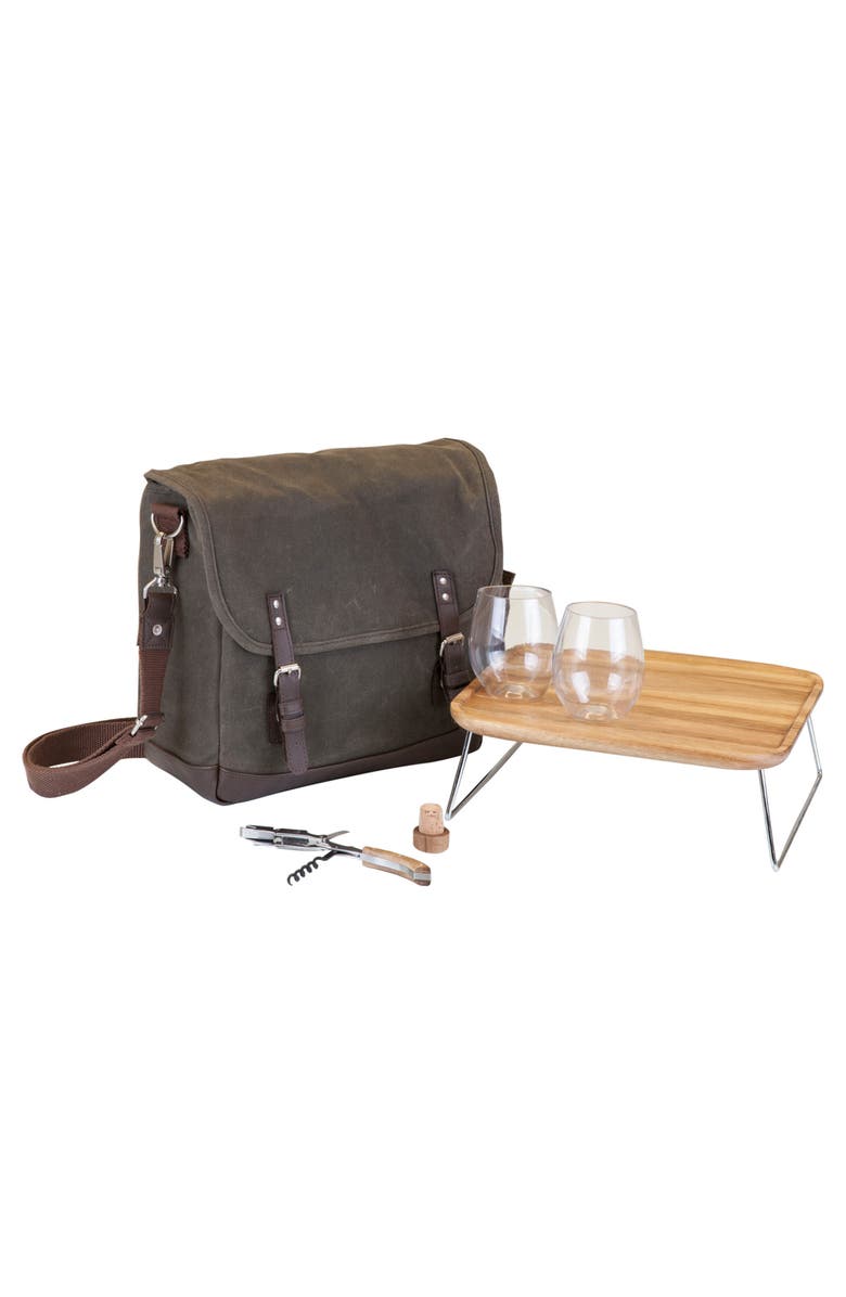 Picnic Time Adventure Wine Tote, Main, color, Green