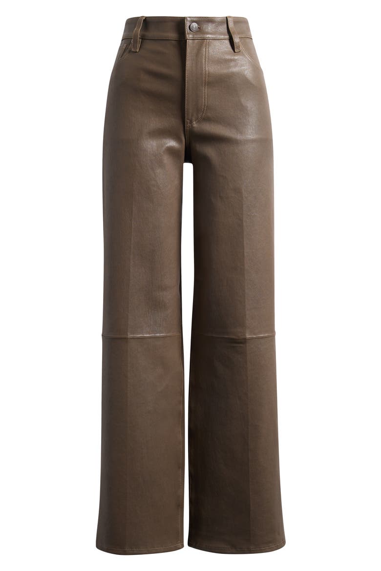 Le Slim Palazzo Leather Pants, Alternate, color, CORK