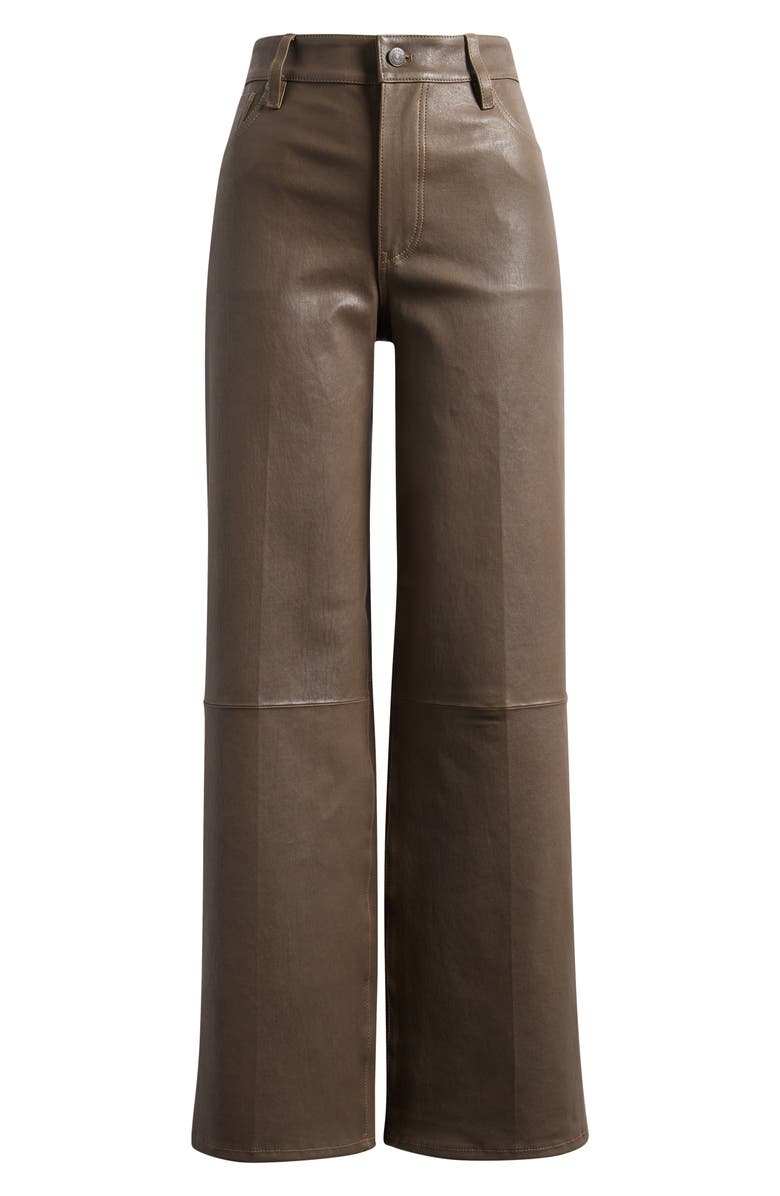 FRAME Le Slim Palazzo Leather Pants, Alternate, color, Cork