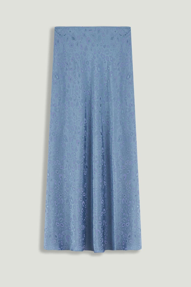 Printed Midi Flare Skirt, Alternate, color, Blue