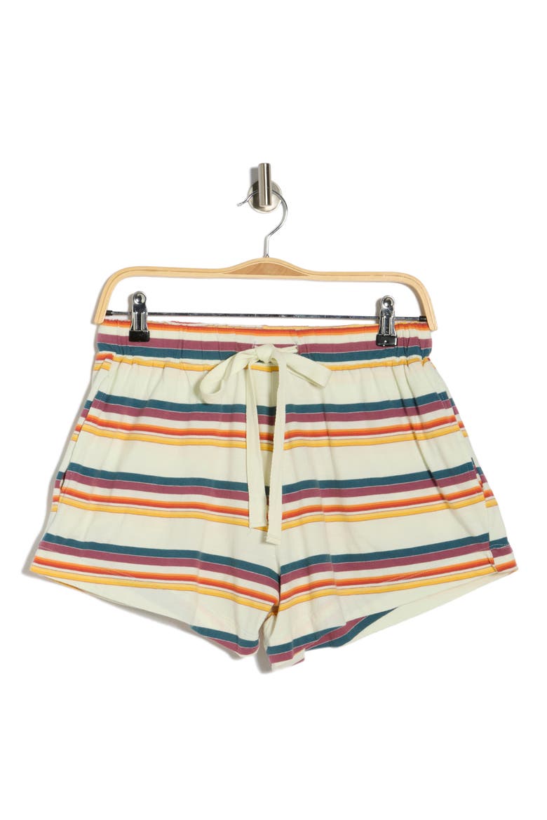 The Bonfire Cotton French Terry Shorts, Main, color, CREAM BEACH STRIPE