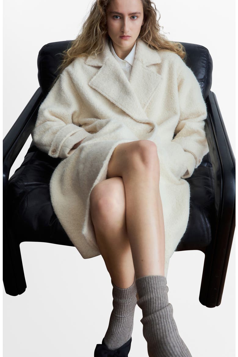 Lapels Bouclé Coat, Alternate, color, ECRU