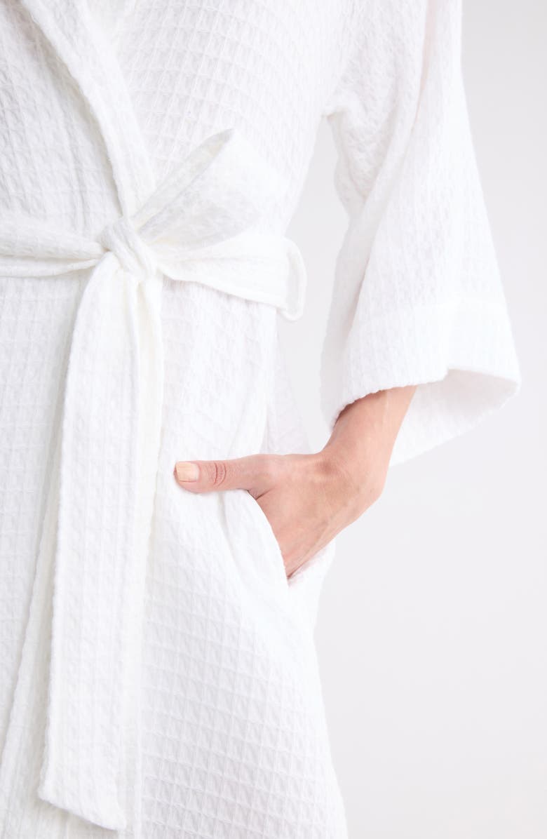 NORDSTROM RACK Cotton Waffle Knit Robe, Alternate, color, White