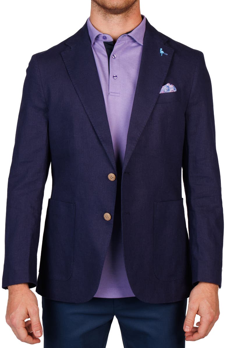 TailorByrd Linen Blend Sport Coat, Main, color, Navy