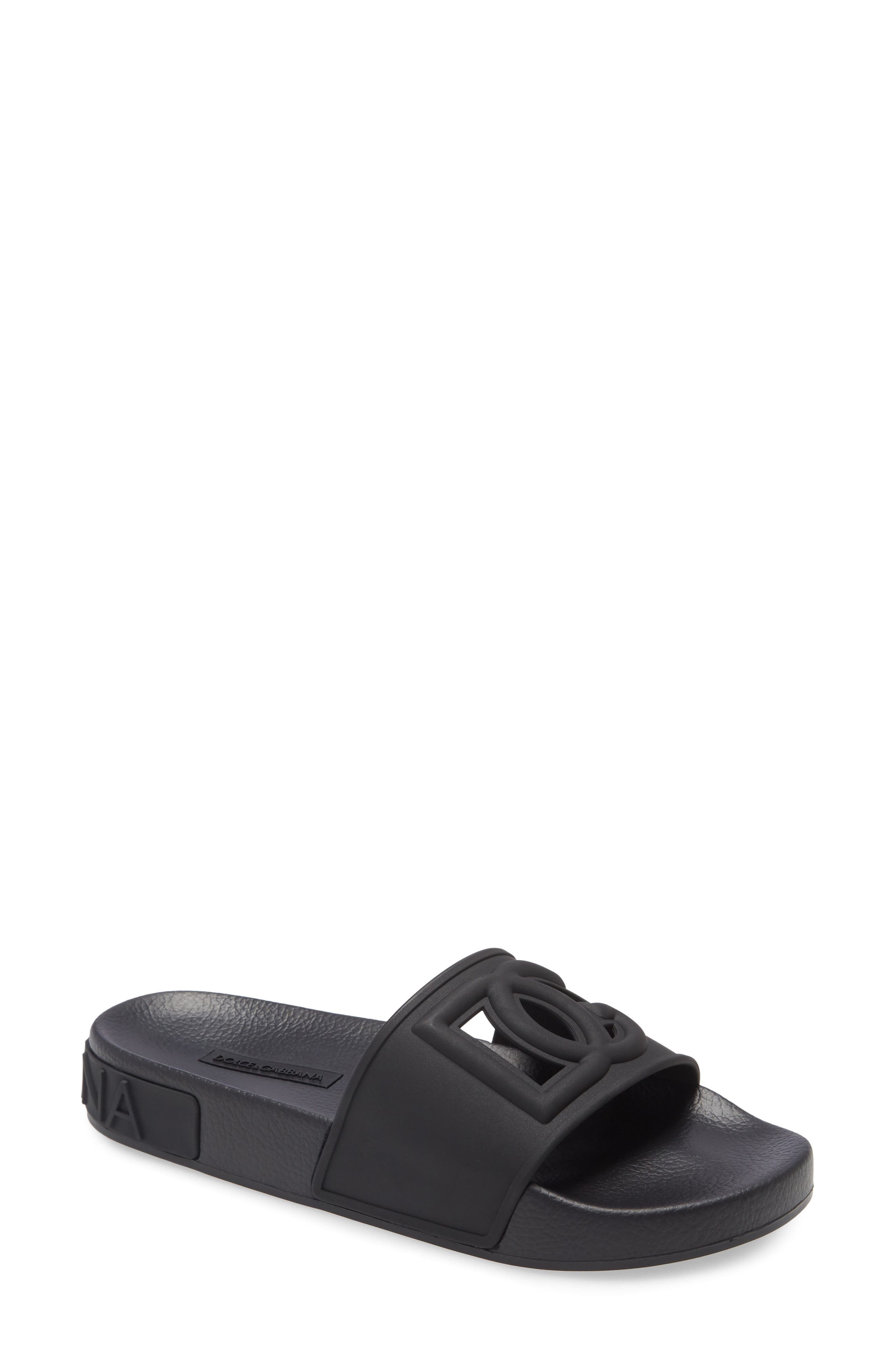 Dolce&Gabbana Interlock Slide Sandal, Main, color, 
