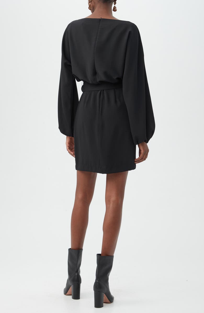 Trina Turk Avory Long Sleeve Belted Sheath Minidress, Alternate, color, Black