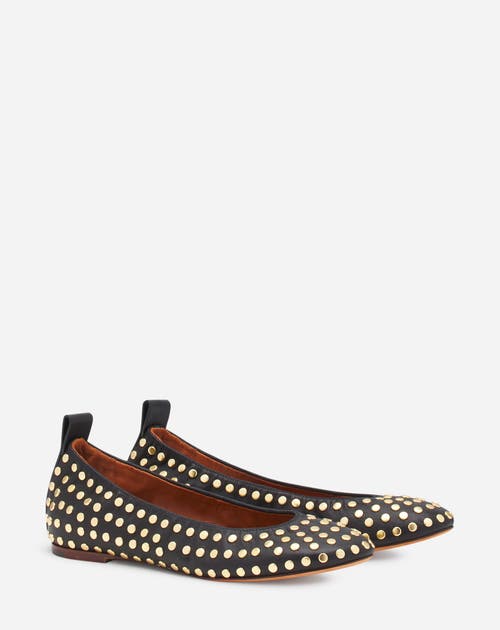 Lanvin La Ballerine En Cuir Avec Studs Pour Femme In Black