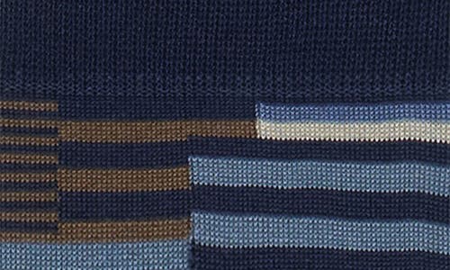 Bugatchi Geo Pattern Mercerized Cotton Blend Dress Socks In Multi