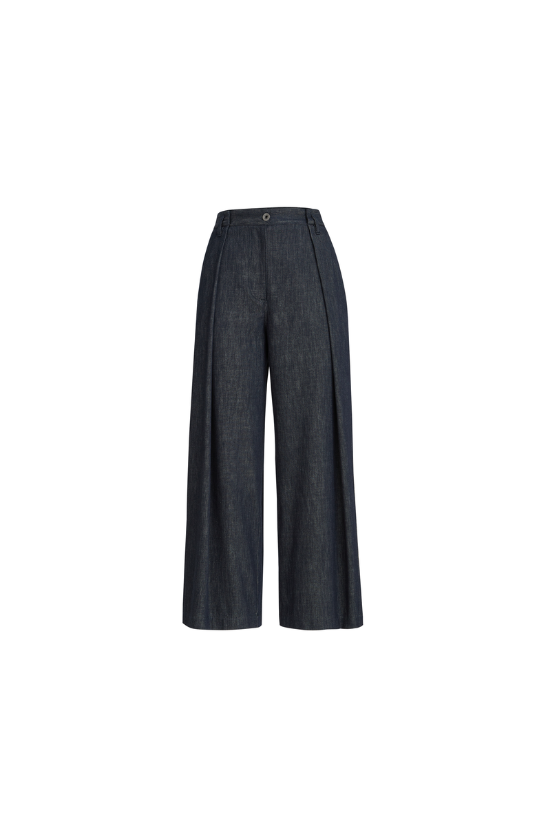 Brunello Cucinelli Pleated A-line trousers, Alternate, color, Denim