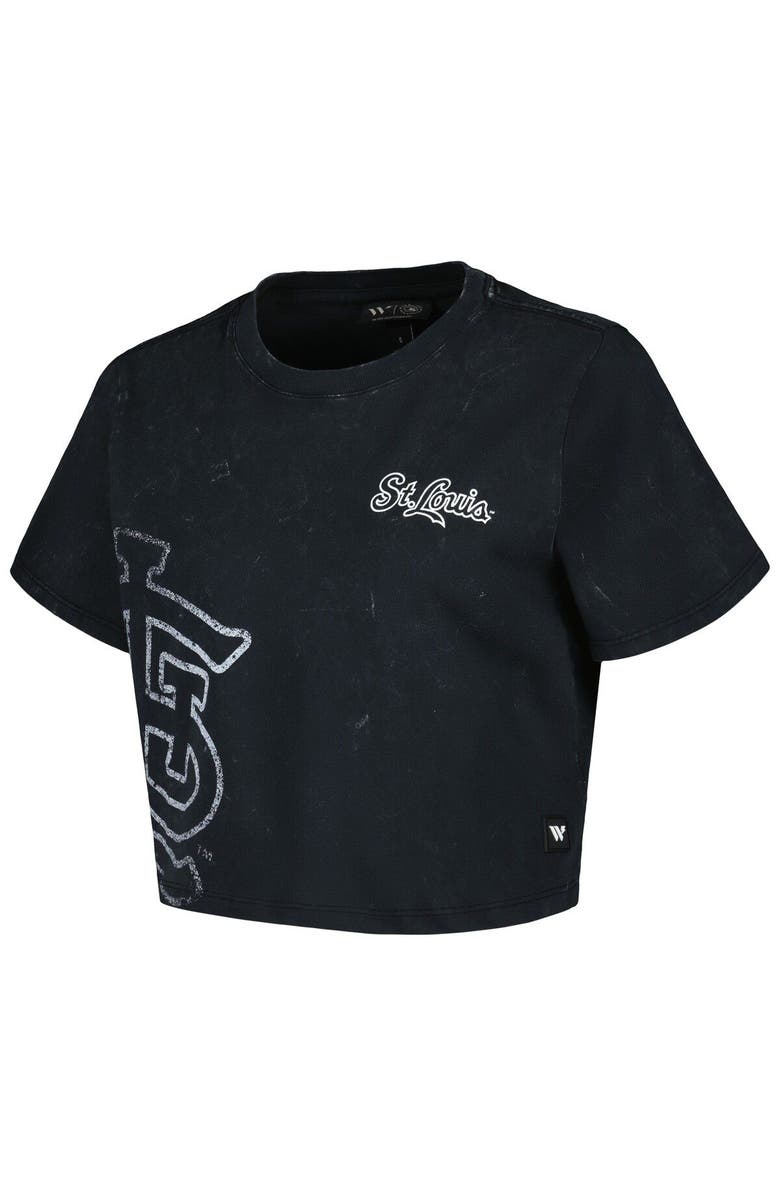 THE WILD COLLECTIVE Women's The Wild Collective Black St. Louis Cardinals Cropped T-Shirt, Alternate, color, 